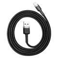 USB към Lightning кабел, 2.4A, 480Mbps, 1m - Baseus (CALKLF-BG1) - черен / сив