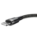 USB към Lightning кабел, 2.4A, 480Mbps, 1m - Baseus (CALKLF-BG1) - черен / сив