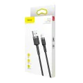 USB към Lightning кабел, 2.4A, 480Mbps, 1m - Baseus (CALKLF-BG1) - черен / сив