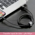 USB към Lightning кабел, 2.4A, 480Mbps, 1m - Baseus Cafule (CALKLF-BV1) - черен / златен