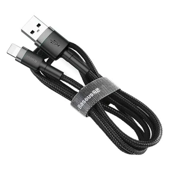 USB към Lightning кабел, 2A, 3m - Baseus (CALKLF-RG1) - черен / сив