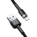 USB към Lightning кабел, 2A, 3m - Baseus (CALKLF-RG1) - черен / сив