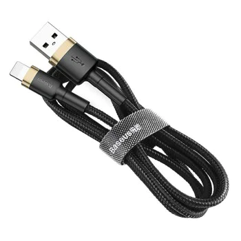 USB към Lightning кабел, 2A, 3m - Baseus (CALKLF-RV1) - черен / златен
