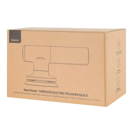 Машина за полиране на автомобили, 4000mAh, 30W - Baseus (CRDLQ-B01) - Черна
