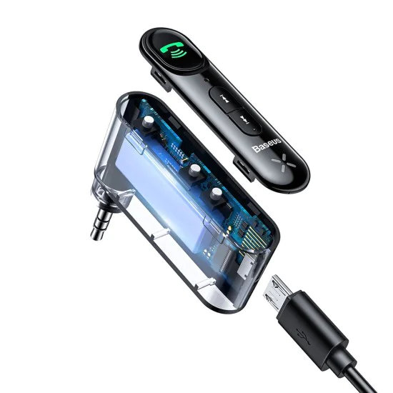 Aux предавател, Bluetooth, 145mAh, Micro-USB - Baseus BSBA-02 (WXQYY010001) - черен