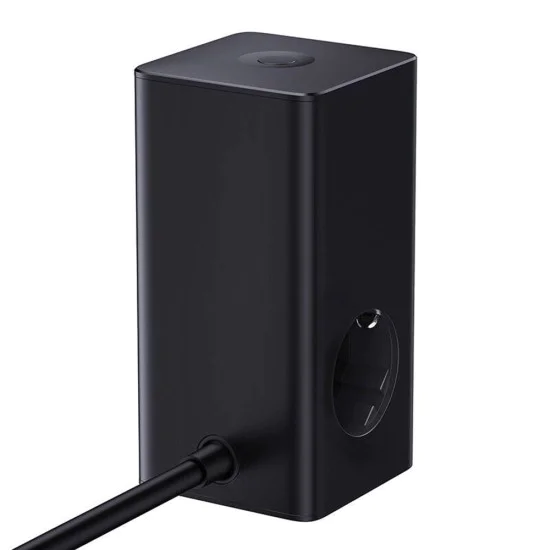 Char Charging Station 2xUSB, 2xType-C, Shuko, Fast Charging 100W, 1.5m - Baseus (E00023609113-00) - Черен