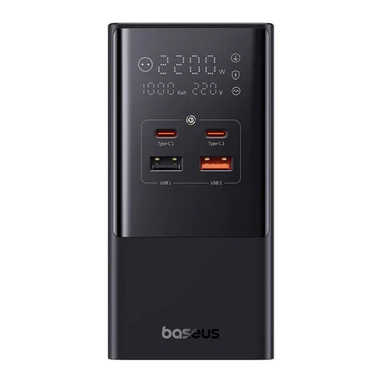 Char Charging Station 2xUSB, 2xType-C, Shuko, Fast Charging 100W, 1.5m - Baseus (E00023609113-00) - Черен