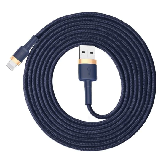 USB към Lightning кабел, QC3.0, 1.5A, 2m - Baseus (CALKLF-CV3) - Син / Златен