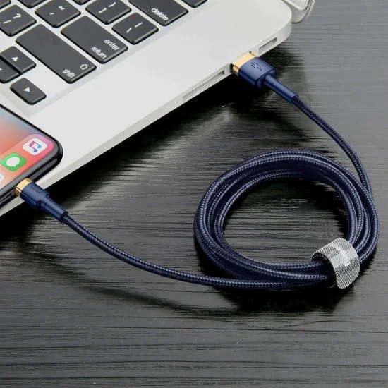 USB към Lightning кабел, QC3.0, 1.5A, 2m - Baseus (CALKLF-CV3) - Син / Златен