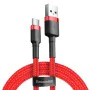 Кабел USB към Type-C, Fast Charge, QC3.0, QC3.0, 3A, 1m - Baseus Cafule (CATKLF-B09) - Червен