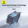 Зарядно устройство GaN, 2x USB, Type-C, бързо зареждане, 30W - Baseus (P10111402113-00) - клъстерно черно