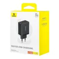Зарядно устройство GaN, 2x USB, Type-C, бързо зареждане, 30W - Baseus (P10111402113-00) - клъстерно черно