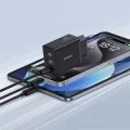 Зарядно устройство GaN, 2x USB, Type-C, бързо зареждане, 30W - Baseus (P10111402113-00) - клъстерно черно