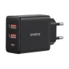 Зарядно устройство GaN, 2x USB, Type-C, бързо зареждане, 30W - Baseus (P10111402113-00) - клъстерно черно