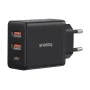 Зарядно устройство GaN, 2x USB, Type-C, бързо зареждане, 30W - Baseus (P10111402113-00) - клъстерно черно