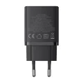 Зарядно устройство GaN, 2x USB, Type-C, бързо зареждане, 30W - Baseus (P10111402113-00) - клъстерно черно