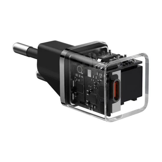GaN зарядно устройство, Type-C, 20W + Type-C към Type-C кабел, 100W, 1m - Baseus (P10110900113-00) - Cluster Black