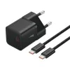 GaN зарядно устройство, Type-C, 20W + Type-C към Type-C кабел, 100W, 1m - Baseus (P10110900113-00) - Cluster Black
