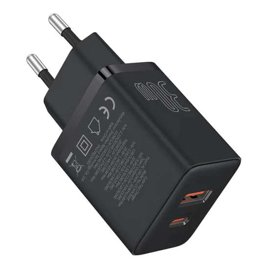 USB зарядно, Type-C, бързо зареждане 30W - Baseus (P10111404113-00) - клъстерно черно