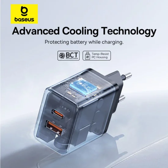 USB зарядно, Type-C, бързо зареждане 30W - Baseus (P10111404113-00) - клъстерно черно