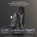 Безжичен петличен микрофон, TC, осветление, 3,5 mm, (комплект 2) Yesido (KR15) - черен