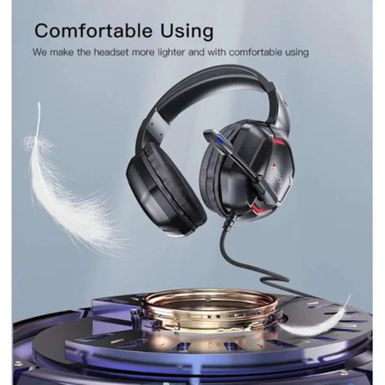 Слушалки с кабел с RGB светлини, жак - Yesido (EK01) - черни