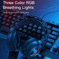 Слушалки с кабел с RGB светлини, жак - Yesido (EK02) - черни