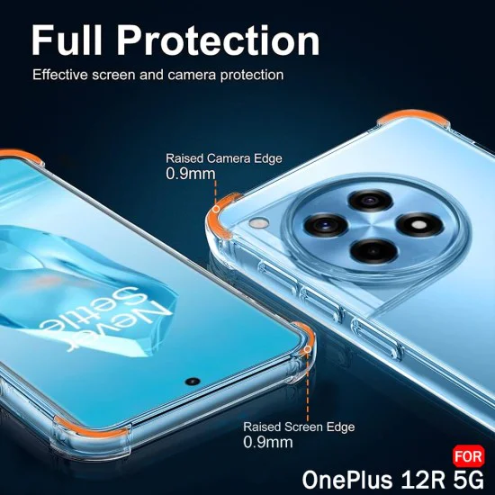 Калъф за OnePlus 12R - Удароустойчив прозрачен силикон - прозрачен