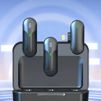 Yesido - Лавалиер микрофон 2 в 1 (KR16) - Lightning, 70mAh, безжичен, 2.4GHz - черен