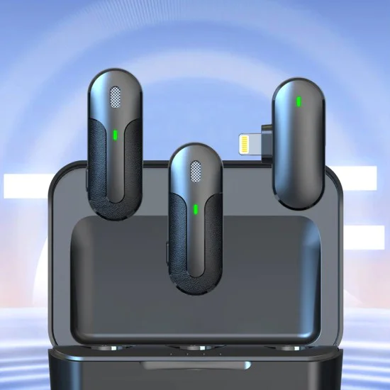 Yesido - Лавалиер микрофон 2 в 1 (KR16) - Lightning, 70mAh, безжичен, 2.4GHz - черен