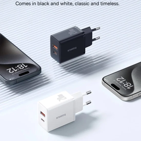 USB зарядно, Type-C, бързо зареждане 20W - Baseus (P10111403113-00) - клъстерно черно