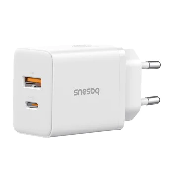 USB зарядно, тип-C, бързо зареждане 20W - Baseus (P10111403213-00) - лунно бяло