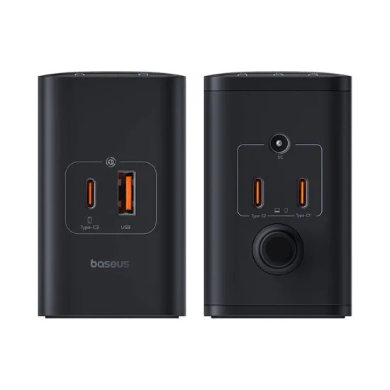Зарядна станция GaN Char, 3x USB-C, USB, DC, 240W, 1m - Baseus (P1016390101113-00) - Черен