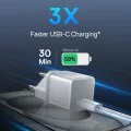 Зарядно устройство GaN5S, Type-C, бързо зареждане, 30W - Baseus галиев нитрид (P10162504213-00) - бяло