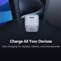 Зарядно устройство GaN5S, Type-C, бързо зареждане, 30W - Baseus галиев нитрид (P10162504213-00) - бяло