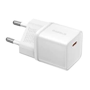 Зарядно устройство GaN5S, Type-C, бързо зареждане, 30W - Baseus галиев нитрид (P10162504213-00) - бяло