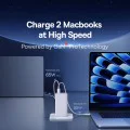 Зарядно 2x USB, 2x Type-C, 100W + Type-C кабел, 100W, 20V, 5A, 1m - Baseus GaN6 Pro (P1016270521212-00) - Бял