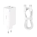 Зарядно 2x USB, 2x Type-C, 100W + Type-C кабел, 100W, 20V, 5A, 1m - Baseus GaN6 Pro (P1016270521212-00) - Бял