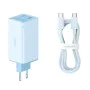 Зарядно 2x USB, 2x Type-C, 100W + Type-C кабел, 100W, 20V, 5A, 1m - Baseus GaN6 Pro (P10162705312-00) - Син