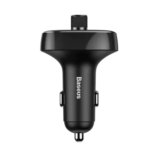 Зарядно за кола с модулатор, 2x USB, TF карта, MP3 - Baseus (CCMT000301) - черно