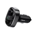 Зарядно за кола с модулатор, 2x USB, TF карта, MP3 - Baseus (CCMT000301) - черно
