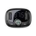 Зарядно за кола с модулатор, 2x USB, TF карта, MP3 - Baseus (CCMT000301) - черно