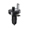 Зарядно за кола с модулатор, 2x USB, TF карта, MP3 - Baseus (CCMT000301) - черно