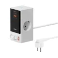 Удължителен кабел Priza Shuko, USB, 2xType-C, 65W - Baseus (PSLR000602) - Бял