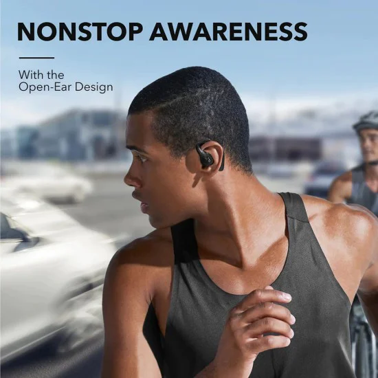 Безжични спортни слушалки, Bluetooth, водоустойчиви - Anker AeroFit (A3871G11) - черни