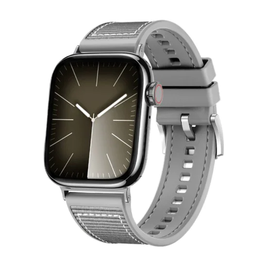 Каишка за часовник за Apple Watch 1/2/3/3/4/4/5/5/5/6/6/7/8/7/8/9/10/SE/SE/SE 2/Ultra/Ultra 2 (42/44/45/46/49 мм) - Каишка за часовник (W051) - Сив