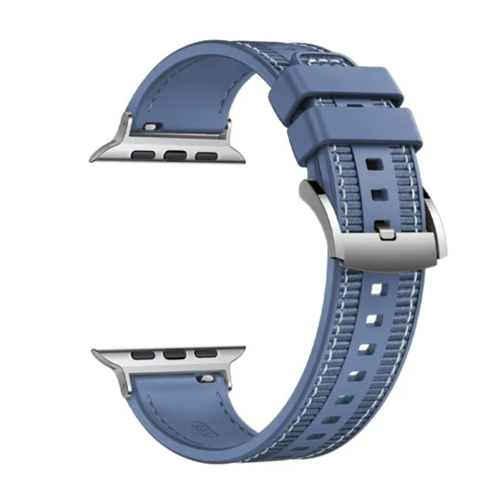 Каишка за часовник за Apple Watch 1/2/3/3/4/4/5/5/5/6/6/7/8/7/8/9/10/SE/SE/SE 2/Ultra/Ultra 2 (42/44/45/46/49 мм) - Каишка за часовник (W051) - Тъмно син