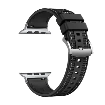 Каишка за Apple Watch 1/2/3/4/4/5/5/5/6/6/7/8/7/8/9/10/10/SE/SE 2 (38/40/41/42mm ) - Каишка за часовник (W051) - Черна