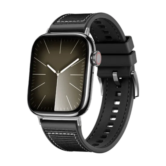Каишка за Apple Watch 1/2/3/4/4/5/5/5/6/6/7/8/7/8/9/10/10/SE/SE 2 (38/40/41/42mm ) - Каишка за часовник (W051) - Черна