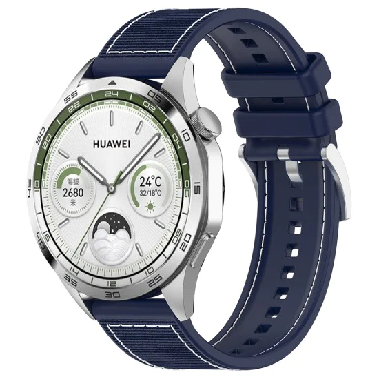 Каишка за Huawei Watch GT 2 (46 мм)/GT 2 Pro/GT 3 Pro (46 мм)/Ultimate, Xiaomi Watch S1 - Каишка за часовник (W051) - Тъмно син